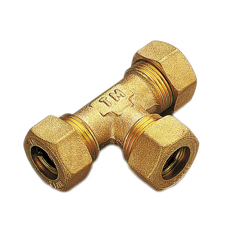 Tee Con 3 Dadi A Compressione Con O-Ring Per Tubo Rame Tiemme 18 X 18 X 18