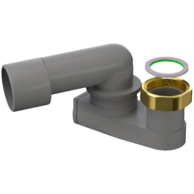 Sifone Ribassato Orientabile Per Colonne Vasca Grigio Scarico A Innesto 1"1/2 X Ø40-50