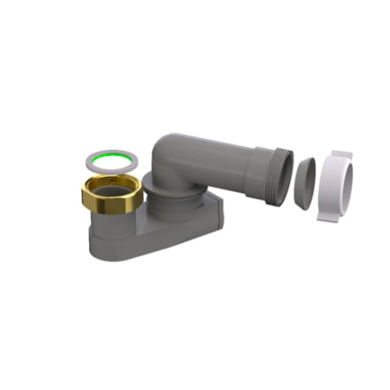Sifone Ribassato Orientabile Per Colonne Vasca Grigio 1"1/2 - Ø40 Mm