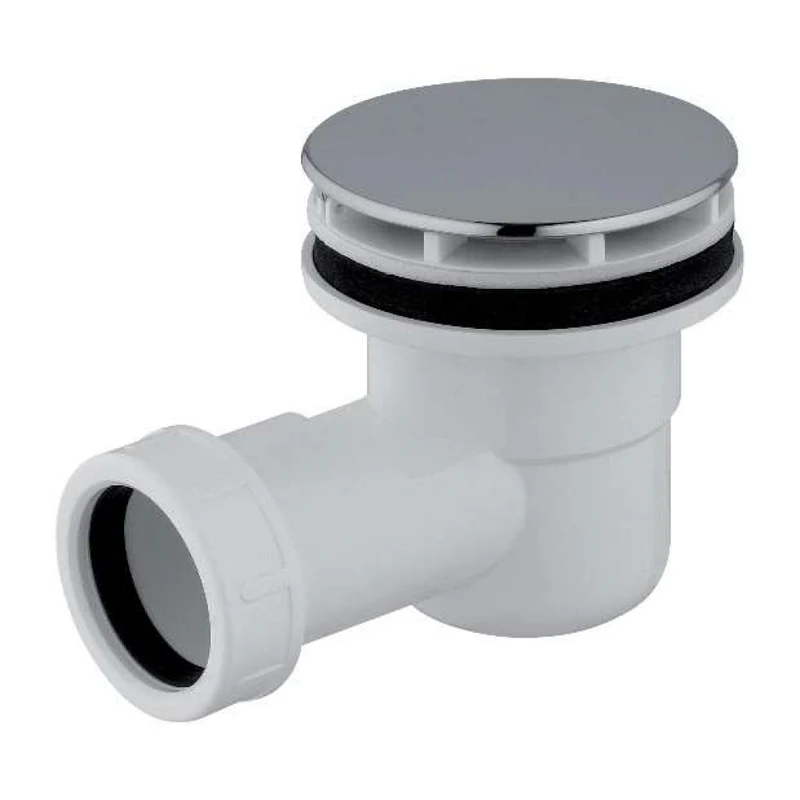 Sifone Per Piatto Doccia Foro Ø 60 Con Tappo In Abs Cromo 1"1/2