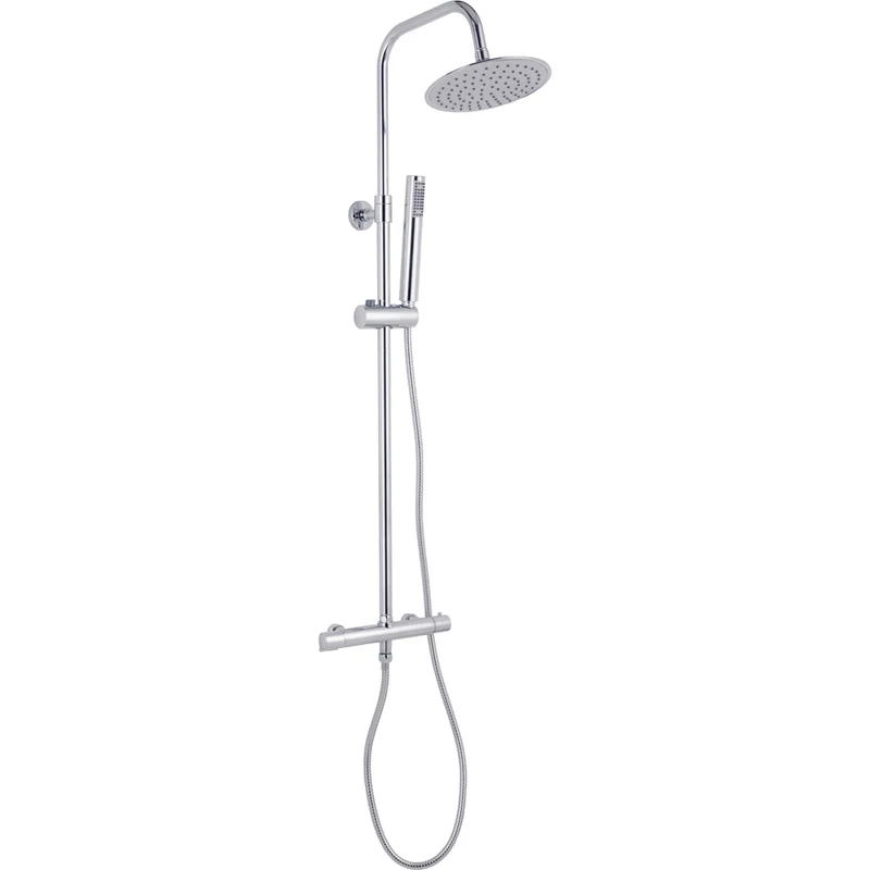 Set Colonna Doccia Florida Tonda Con Miscelatore Termostatico Cromata - 1 Getto