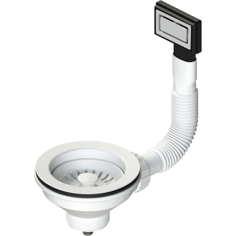 Piletta Per Lavelli Con Troppopieno E Tappo Cestello Bianco Ø 114 Mm