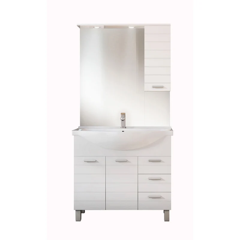 Mobile Da Bagno Rigo 105 Specchiera 100 - Pensile Dx
