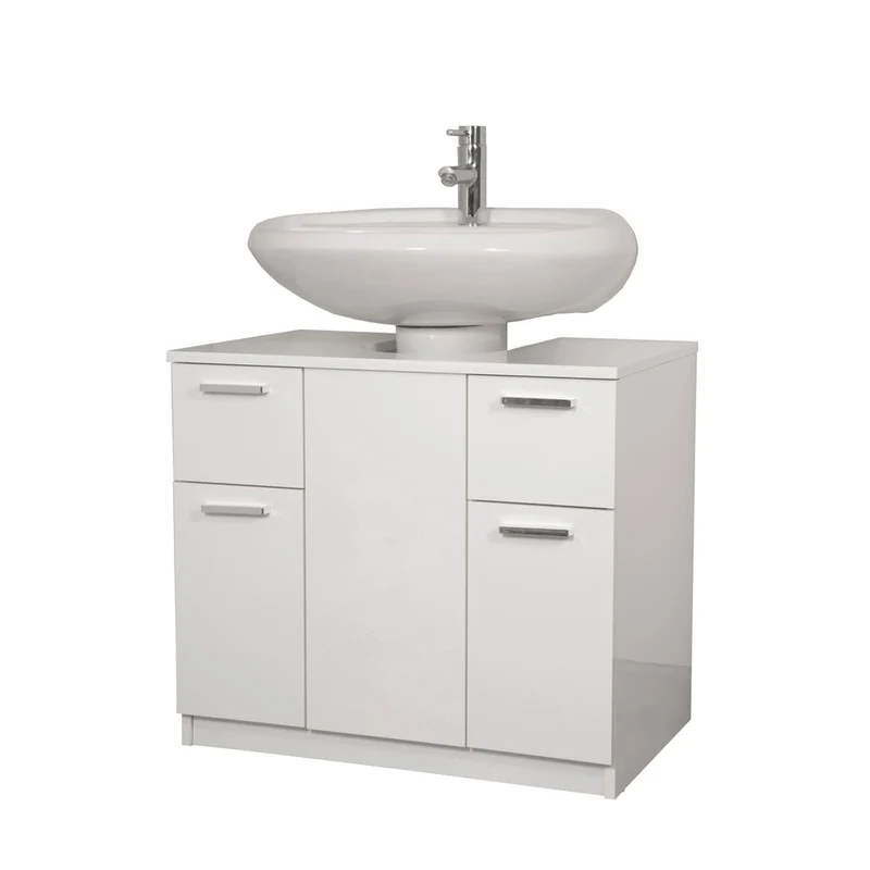 Mobile Copricolonna Con Cassetti Laccato Bianco