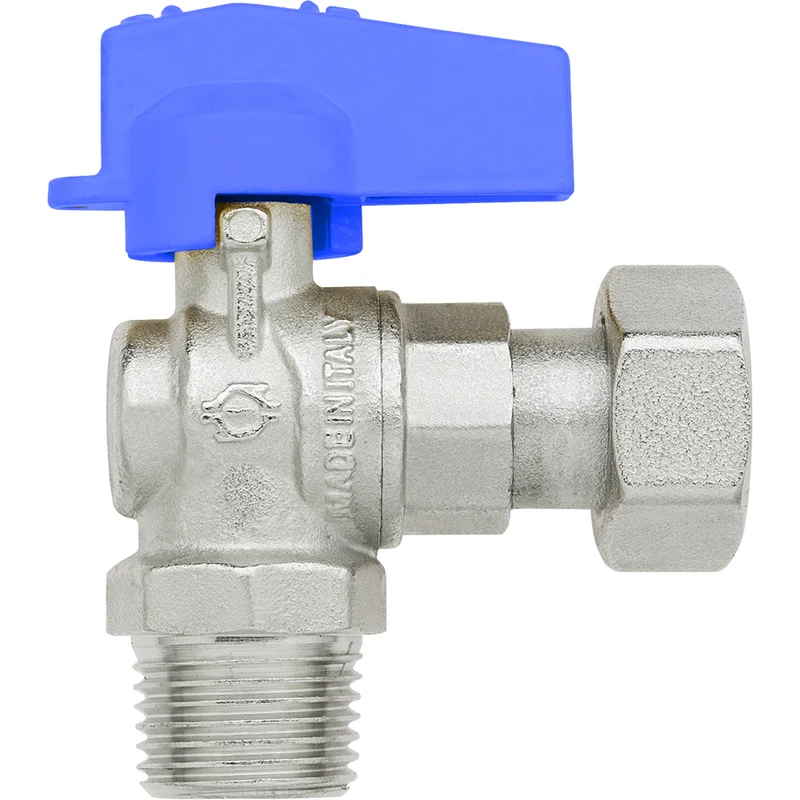 Mini Rubinetto A Sfera Squadra M Iso 7 Dado Girevole Femmina Iso 228 Fiv 1/2" X 1/2"
