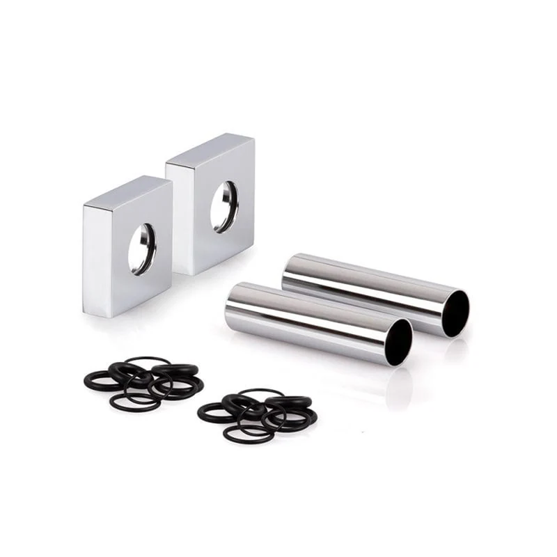 Kit Copritubo Quadrato Cromo Ø18 X L.70 Mm