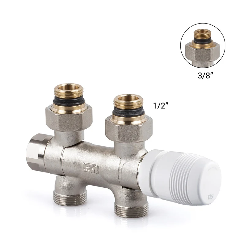 Gruppo Valvola Termostatizzabile E Detentore Attacco Rame E Multistrato 3/8" - 24X19