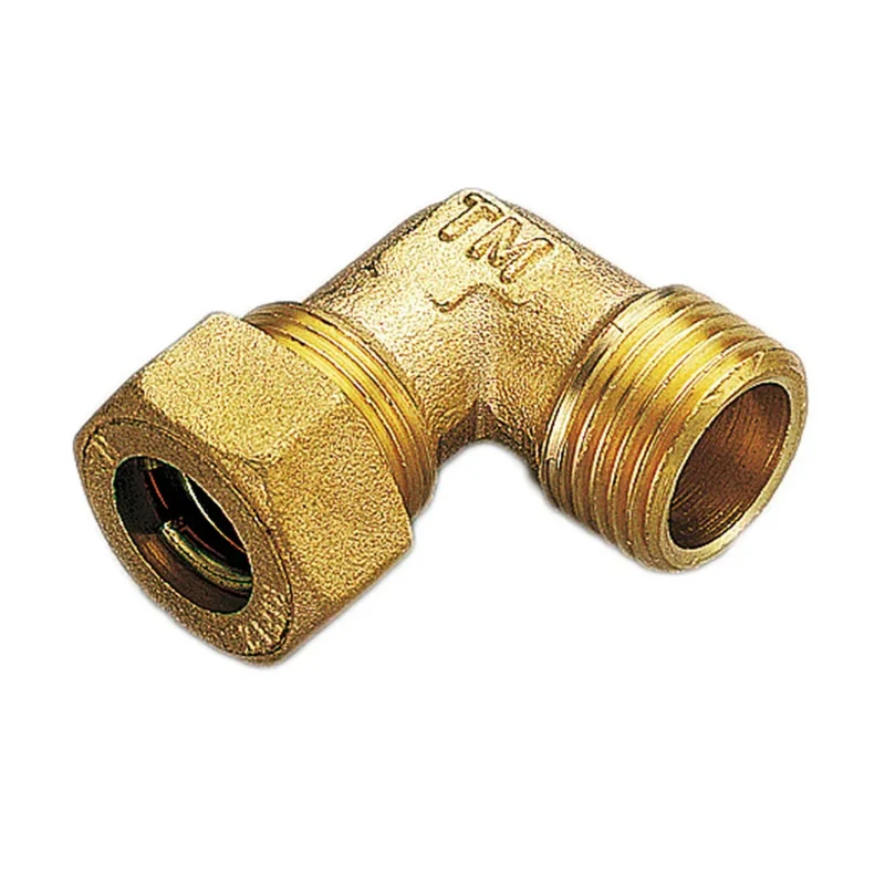 Gomito Maschio A Compressione Con O-Ring Per Tubo Rame Tiemme 22 X 3/4"