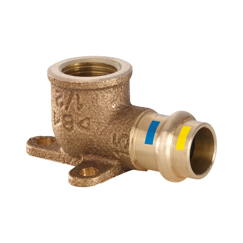 Gomito Flangiato Femmina A Pressare Filettato Femmina In Bronzo 15X1/2"