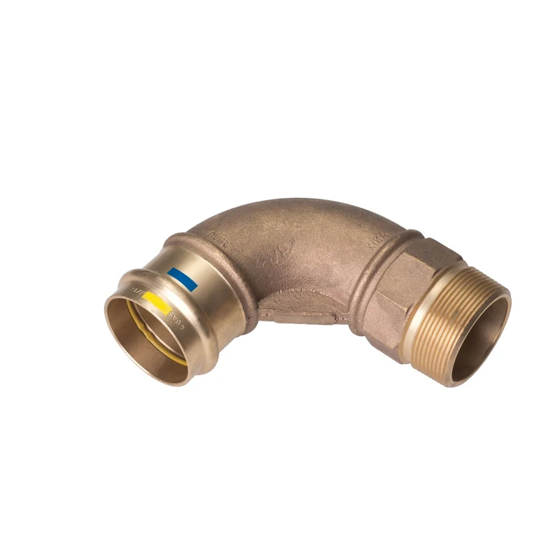 Gomito Femmina A Pressare Filettato Maschio In Bronzo 18 X 1/2"M