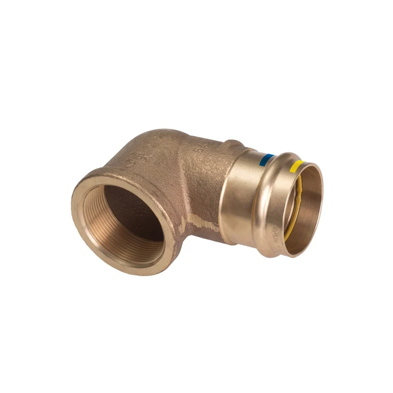 Gomito Femmina A Pressare Filettato Femmina In Bronzo 15 X 1/2"F