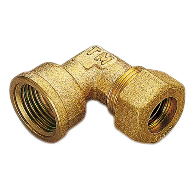 Gomito Femmina A Compressione Con O-Ring Per Tubo Rame Tiemme 22 X 3/4"