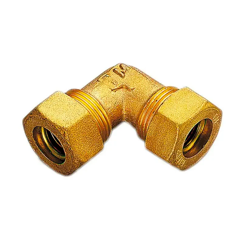 Gomito Doppio A Compressione Con O-Ring Per Tubo Rame Tiemme 22 X 22