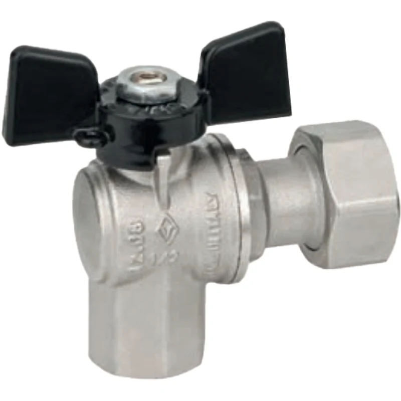 Valvola A Squadro Ff Con Dado Girevole Farfalla In Alluminio Bugatti 1/2"X3/4" Dn 15