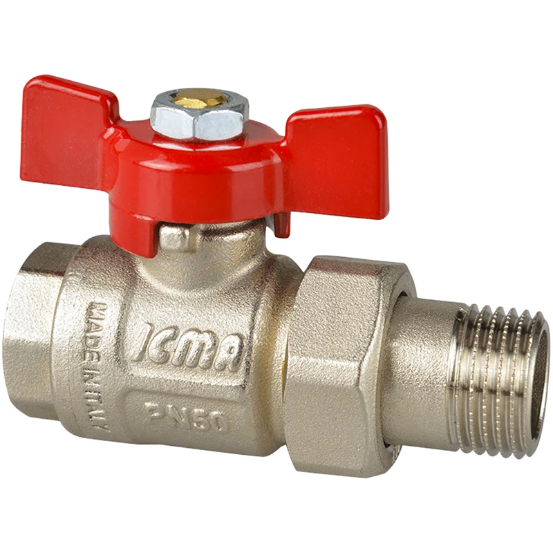 Valvola A Sfera M/F A Passaggio Totale Con Bocchettone E Farfalla In Alluminio Icma 3/4" Pn 40