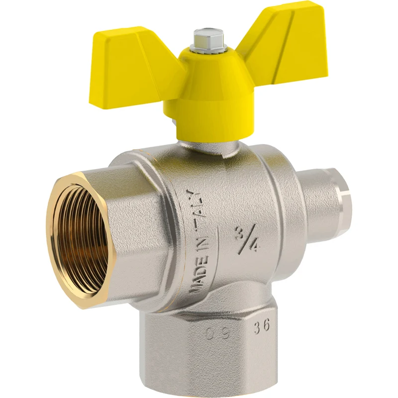 Valvola A Sfera Gas Squadra Con Presa Pressione E Maniglia A Farfalla Fiv 3/4" F X 3/4" F