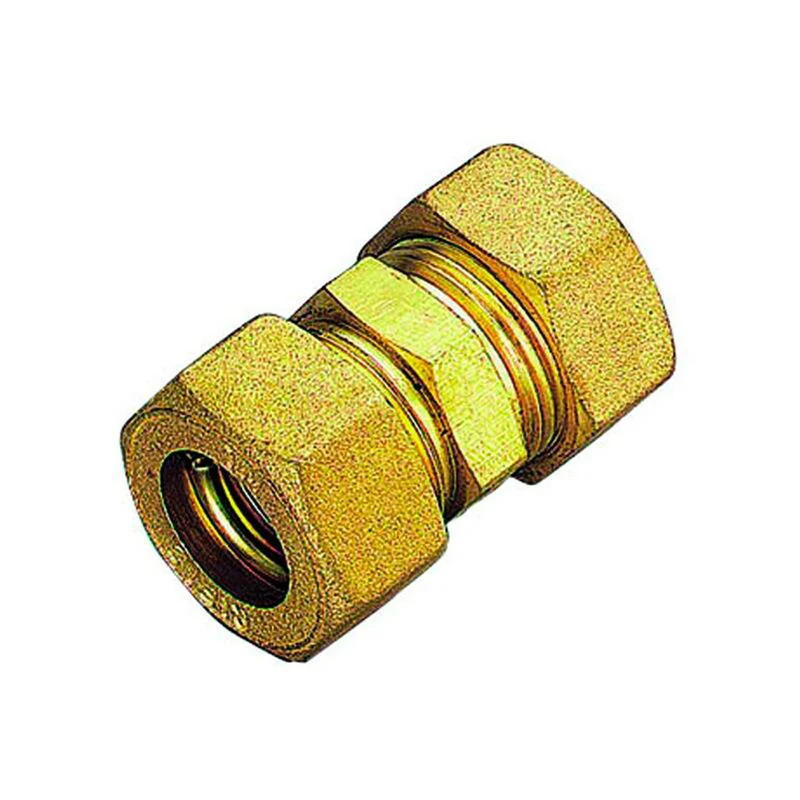 Raccordo Diritto Doppio A Compressione Con O-Ring Per Tubo Rame Tiemme 28