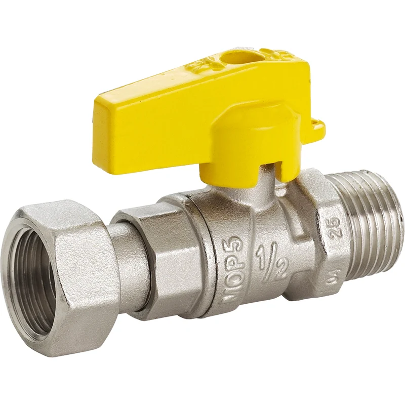 Rubinetto Gas A Sfera Diritto M/F Con Dado Girevole Fiv 1/2" M X 1/2 F G