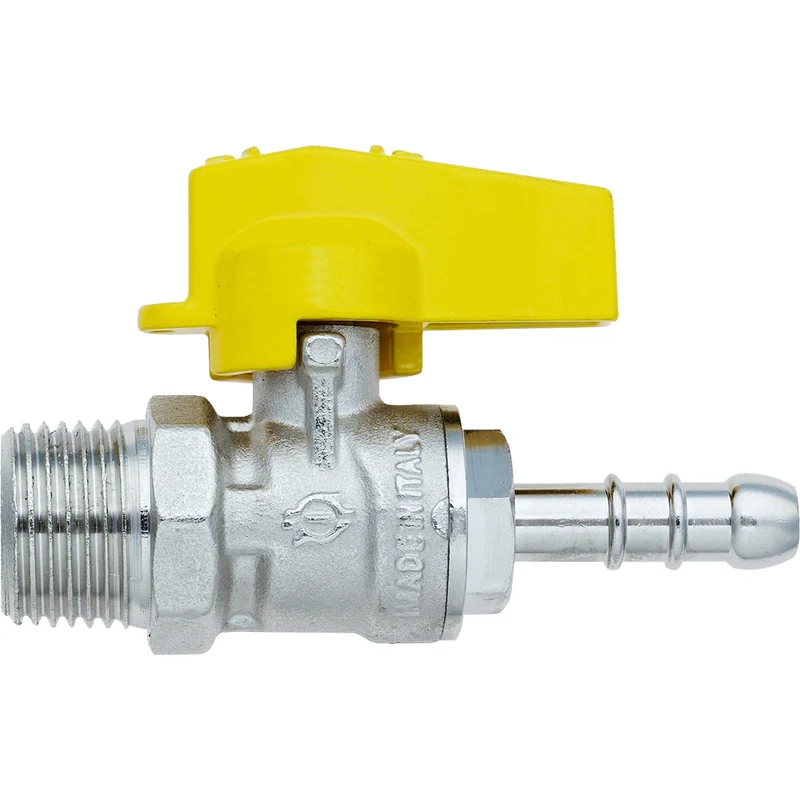 Rubinetto Gas A Sfera Diritto Maschio - Porta Gomma Fiv 1/2" X Ø 14 Mm Mtn