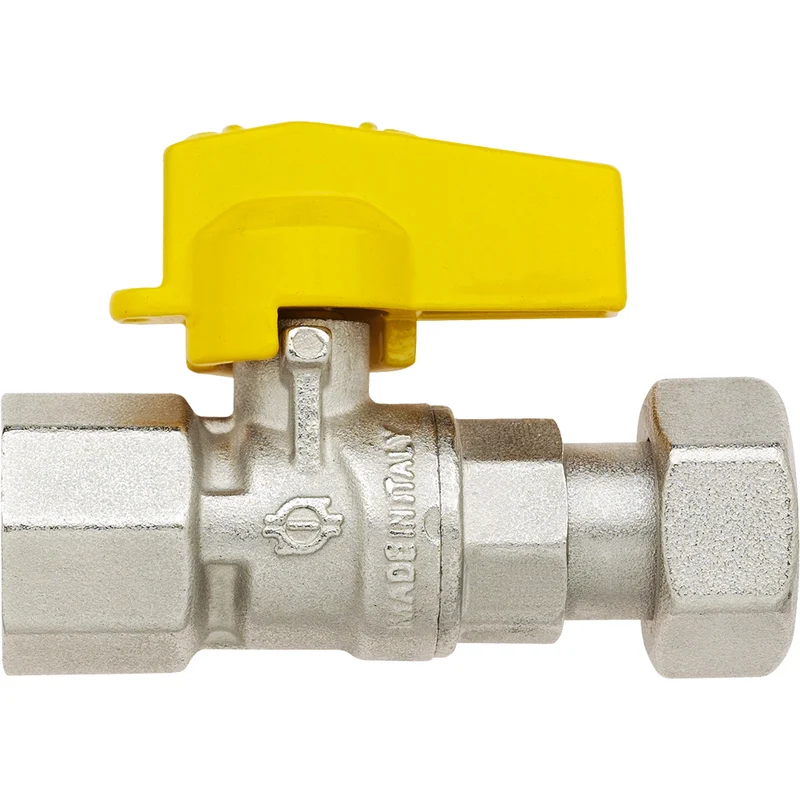 Rubinetto Gas A Sfera Diritto F/F Con Dado Girevole Fiv 1/2" F X 1/2" F G