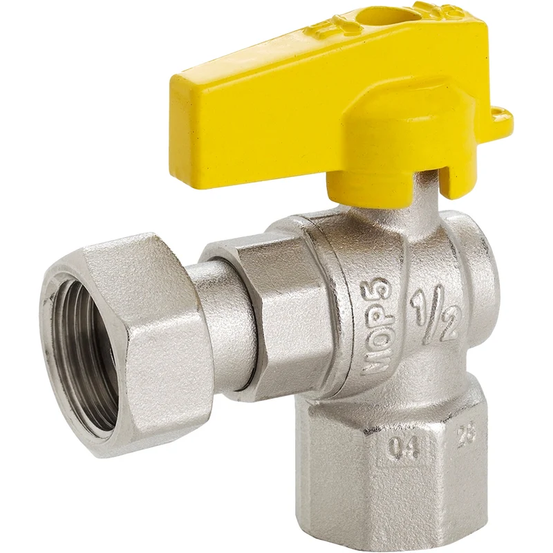 Rubinetto Gas A Sfera A Squadra F/F Con Dado Girevole Fiv 1/2" X 1/2" G