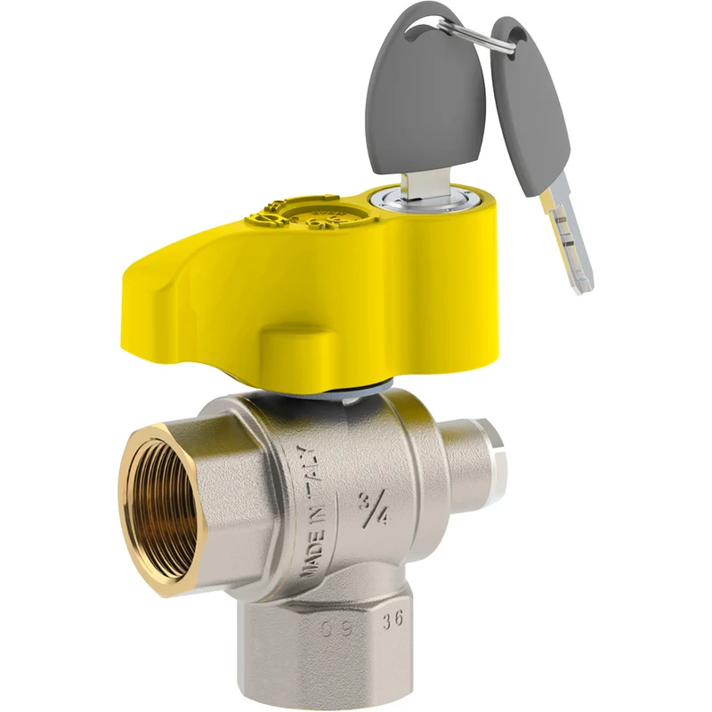 Valvola A Sfera Gas Squadra Con Presa Pressione E Chiave Fiv 1" F X 1" F