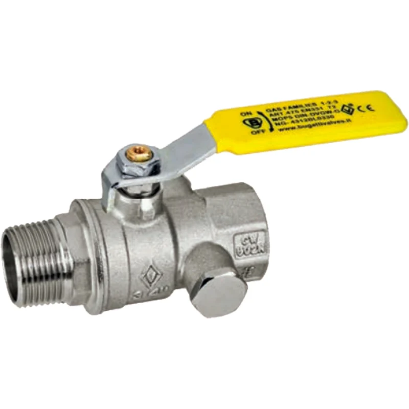 Valvola A Sfera Gas M/F Con Presa Di Pressione Leva Acciaio Bugatti 1" Dn 25