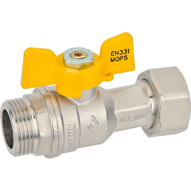 Valvola A Sfera Gas M/F Con Dado Girevole E Farfalla Alluminio Bugatti 1/2" X 3/4" Dn 15