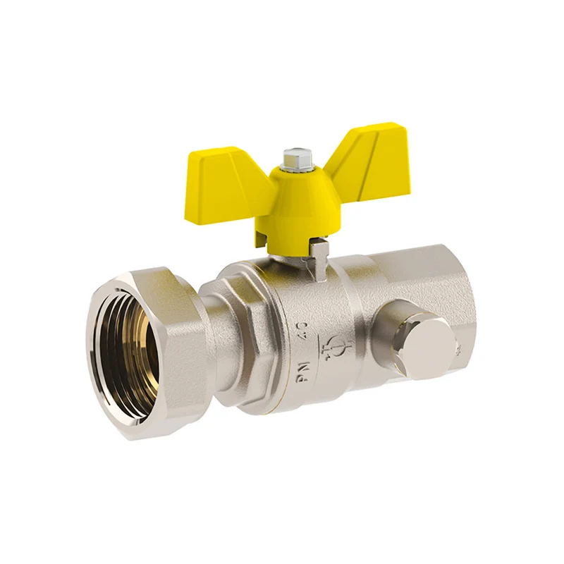 Valvola A Sfera Gas F/F Con Una Presa Pressione Dado Girevole E Farfalla Alluminio Fiv 1" X 1"1/4 G