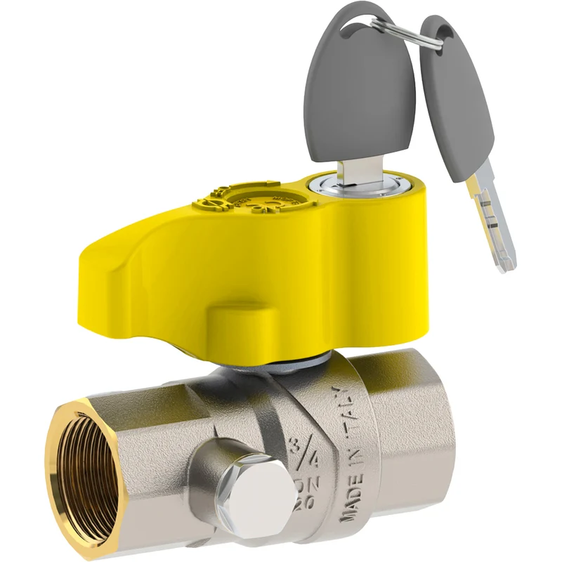 Valvola A Sfera Gas Diritta Con Presa Pressione E Chiave Fiv 3/4" F X 3/4" F
