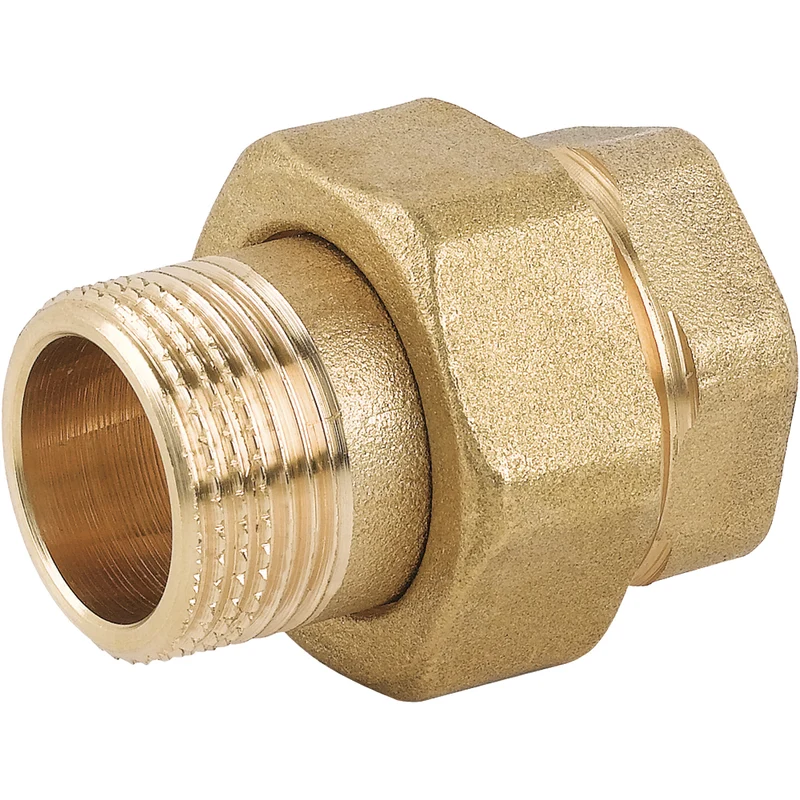 Raccordo Diritto 3 Pezzi M/F Sede Piana C/Guarnizione Ottone Giallo 2"