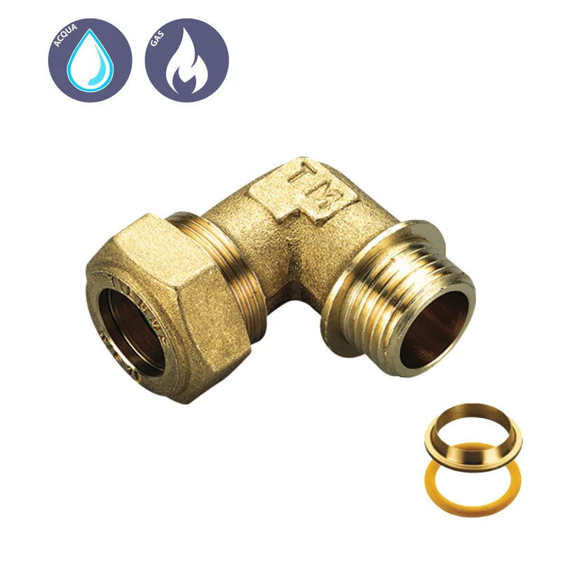 Raccordo Curvo Maschio Con O-Ring Giallo Tiemme 22 X 3/4"