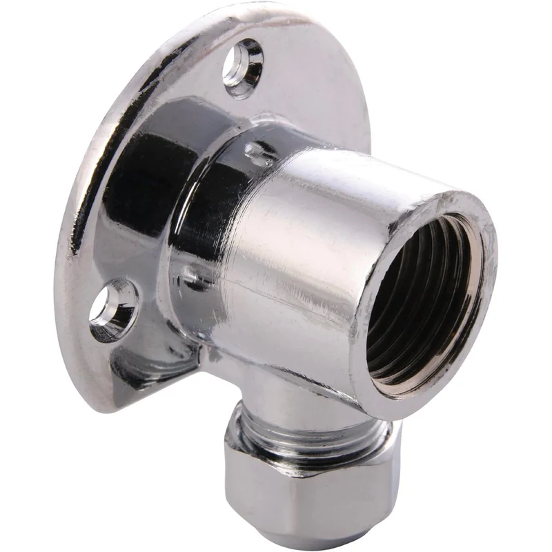 Raccordo Curvo Femmina Con Flangia Ottone Cromato 12 X 1/2"