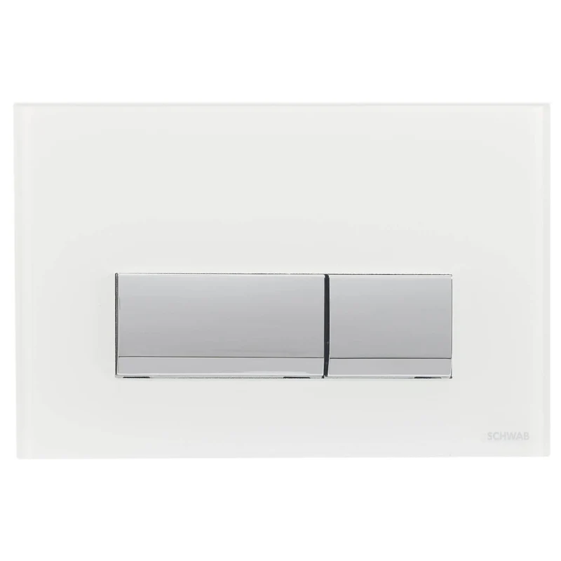 Placca Di Comando Per Cassetta Schwab Modello Magnus Vetro Bianco