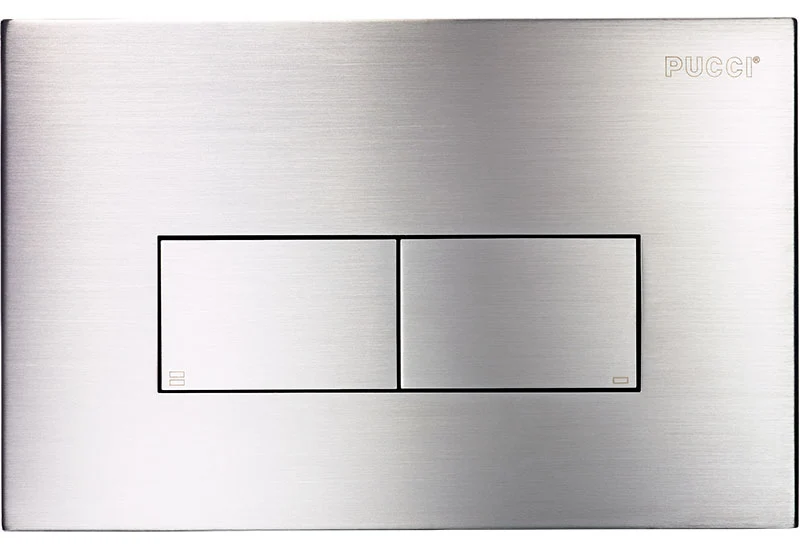 Placca Di Comando "Eco Linea" A Doppio Tasto Laminata In Acciaio Inox