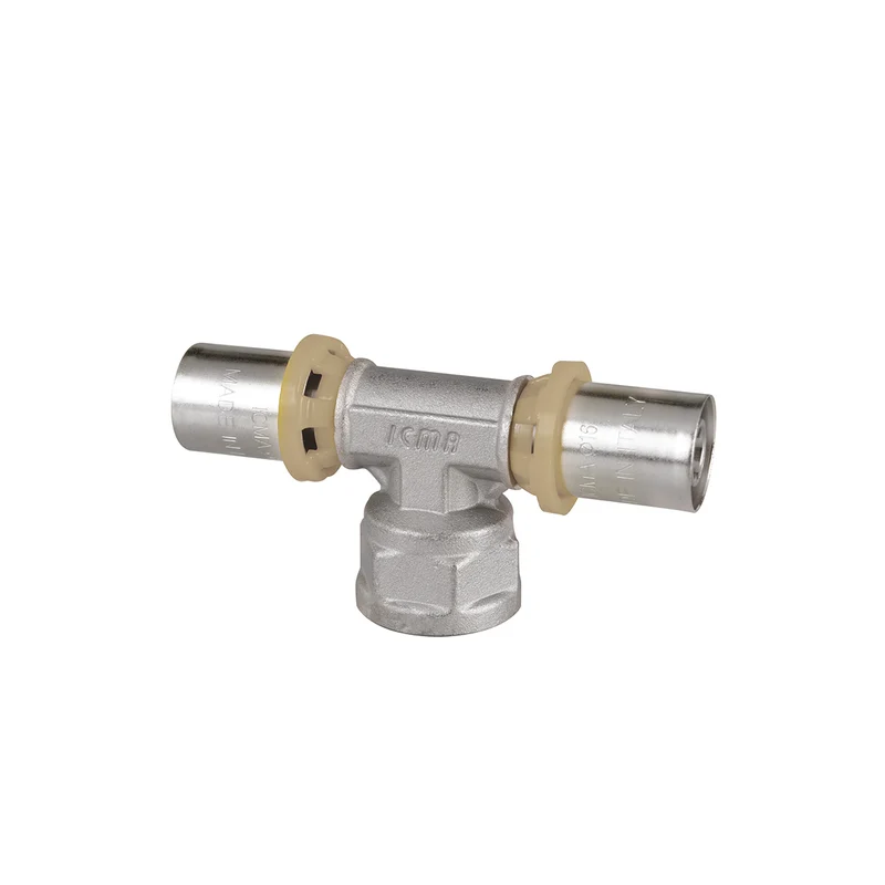 Raccordo A Tee Femmina A Pressare Per Multistrato Icma 26X1"X26