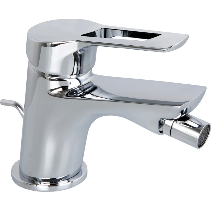 Miscelatore Bidet "Serie 4" Con Leva Aperta Cromo + Piletta 1"1/4