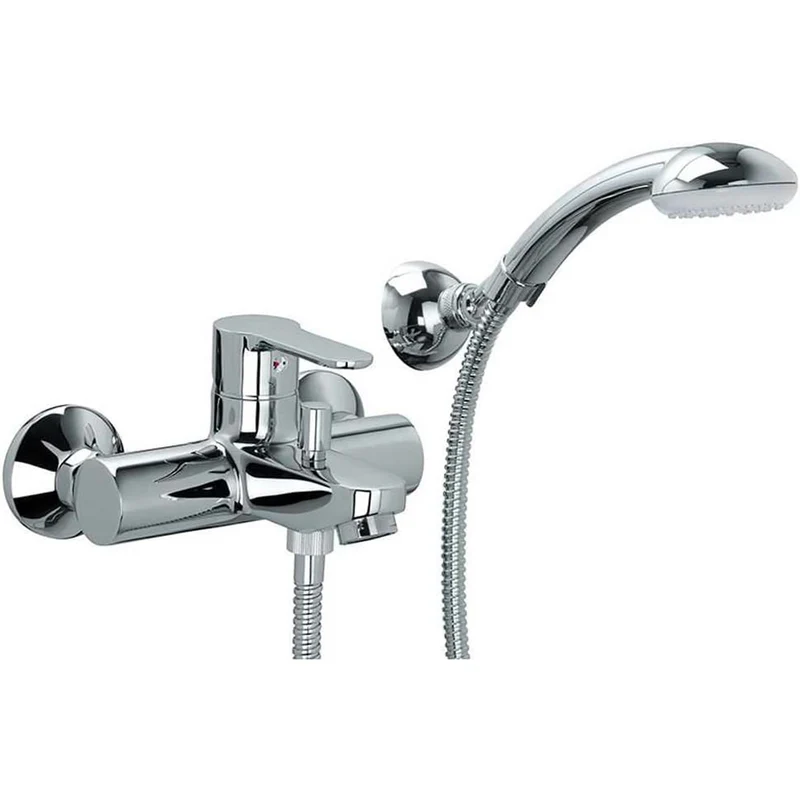 Miscelatore Vasca Con Set Doccia Blu Cromo