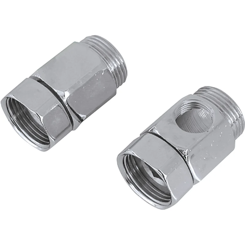 Coppia Distanziali Per Gruppi Con Dado Girevole Mf 3/4" Con Foro 3/8" + Mf 3/4" Cieco
