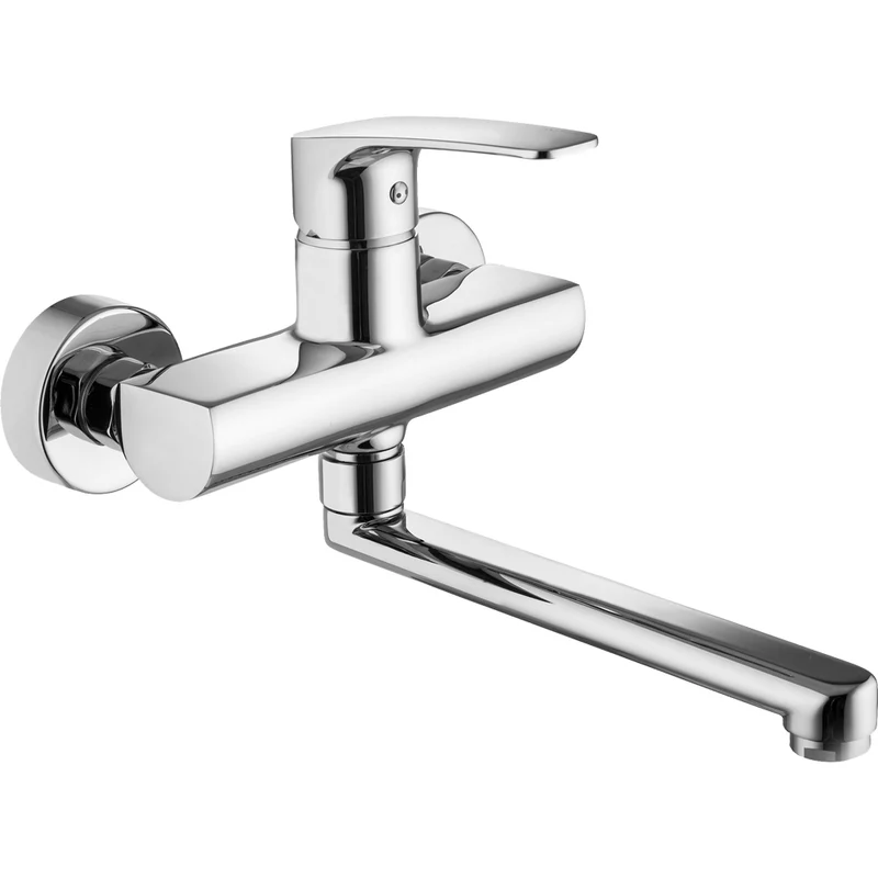Miscelatore Lavello A Muro Lime Con Canna Diritta Orientabile Cromo