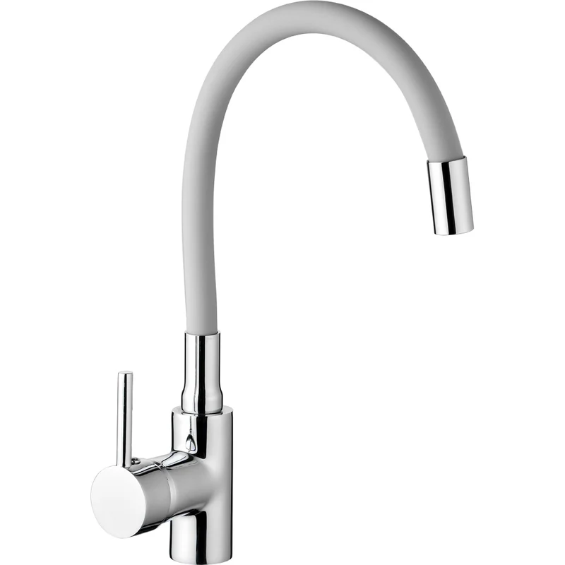 Miscelatore Lavello A Canna In Gomma Flessibile "Maldive" Grigio Grigio