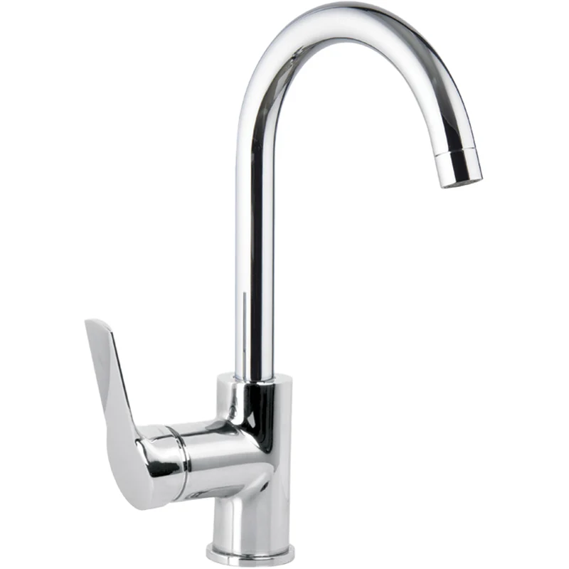 Miscelatore Lavabo A Ponte "Serie 4" Con Leva Chiusa Cromo + Piletta 1"1/4