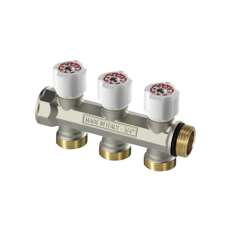 Collettore Lineare Componibile "Easy Lock" Con Rubinetti Di Arresto Ivar 1" X 4 Vie Eurocono