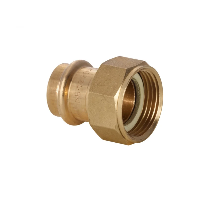 Codolo Femmina Con Dado Girevole Sede Piana In Bronzo A Pressare 15 X 3/4"G