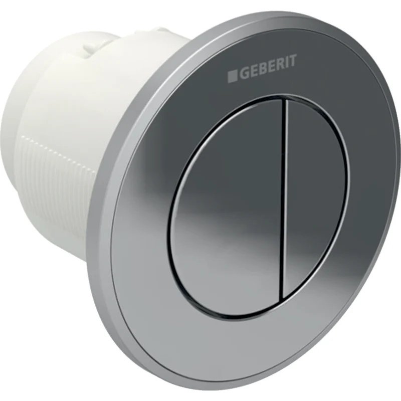 Comando Pneumatico Doppio Tasto Bi-Color Versione Incasso Bianco/Cromato/Bianco