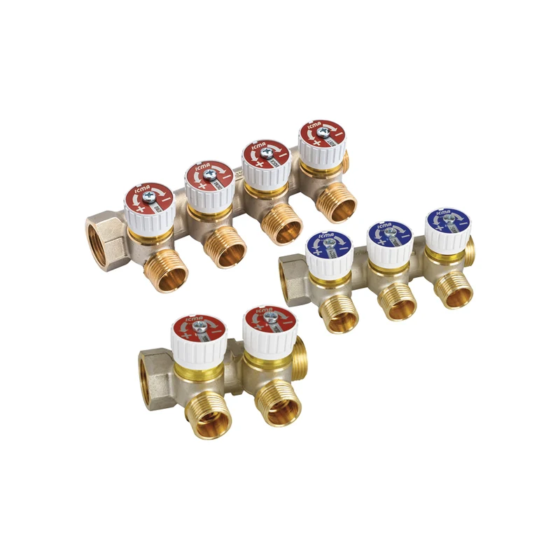 Collettore Lineare Maschio/Femmina 3/4" Con Rubinetti D'Arresto Mod.227 Icma 2 Vie Da 1/2" (16)