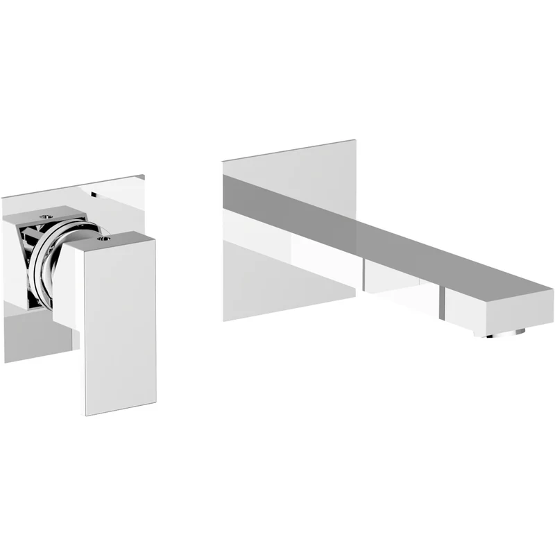 Batteria Lavabo Incasso A Parete Pillar C/Scarico Click Clack - Cromo