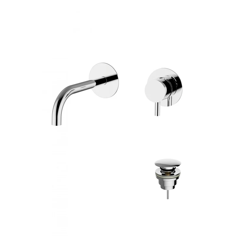 Batteria Lavabo Incasso A Parete Jabil 25 C/Scarico Click Clack - Cromo