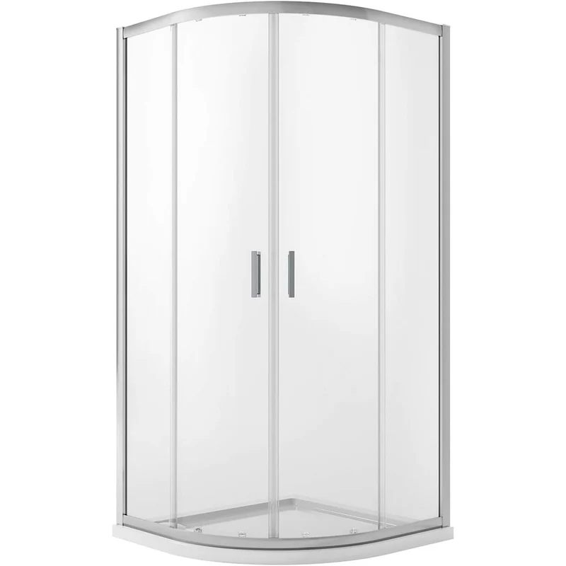 Box Semicircolare Trasparente 'Tonga' Profilo Cromo 77,5-80