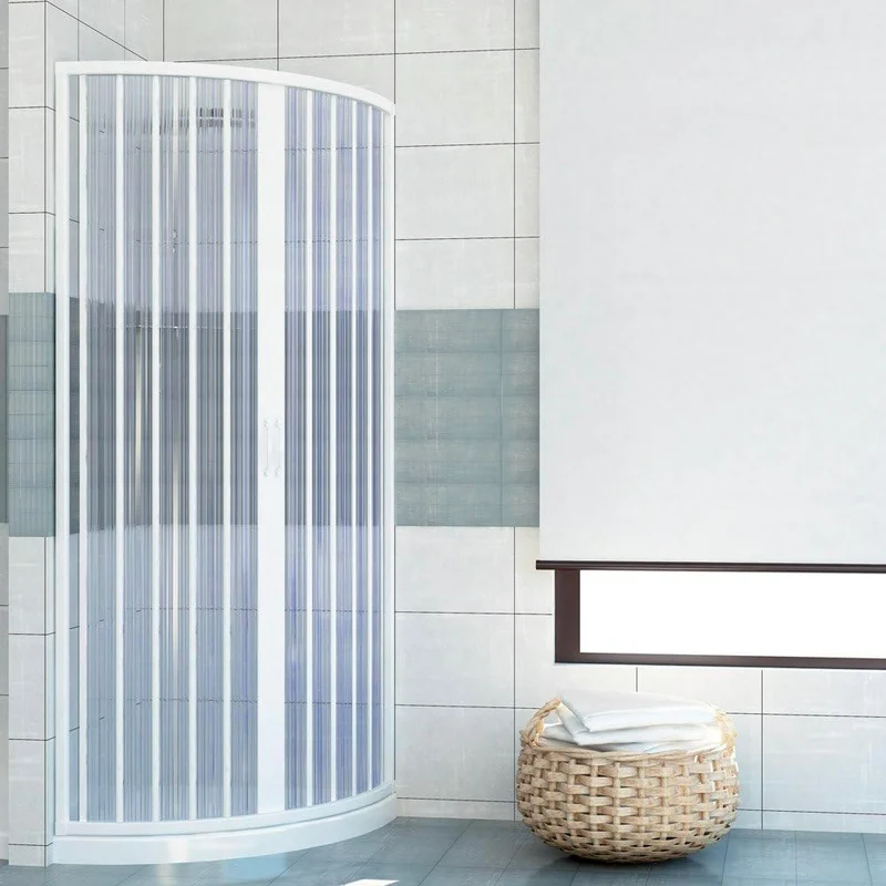 Box Doccia A Soffietto Semicircolare In Pvc 80 Ap. Centrale H.185